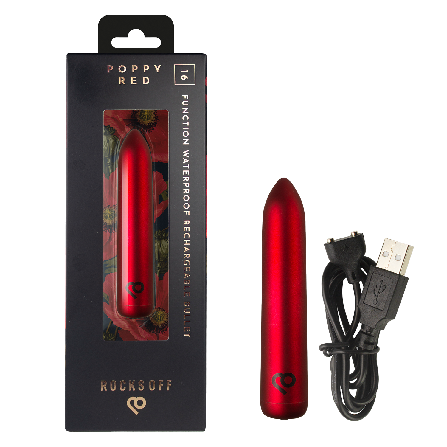 Rocks-Off - Oplaadbare Bulletvibrator - Klaproosrood - Afbeelding 11