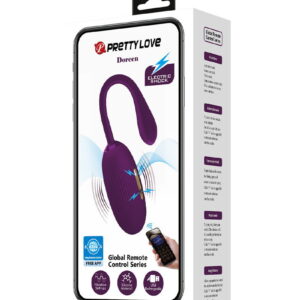 Pretty Love – Doreen – Draagbare Electric Shock Vibrator met Appbediening – Paars