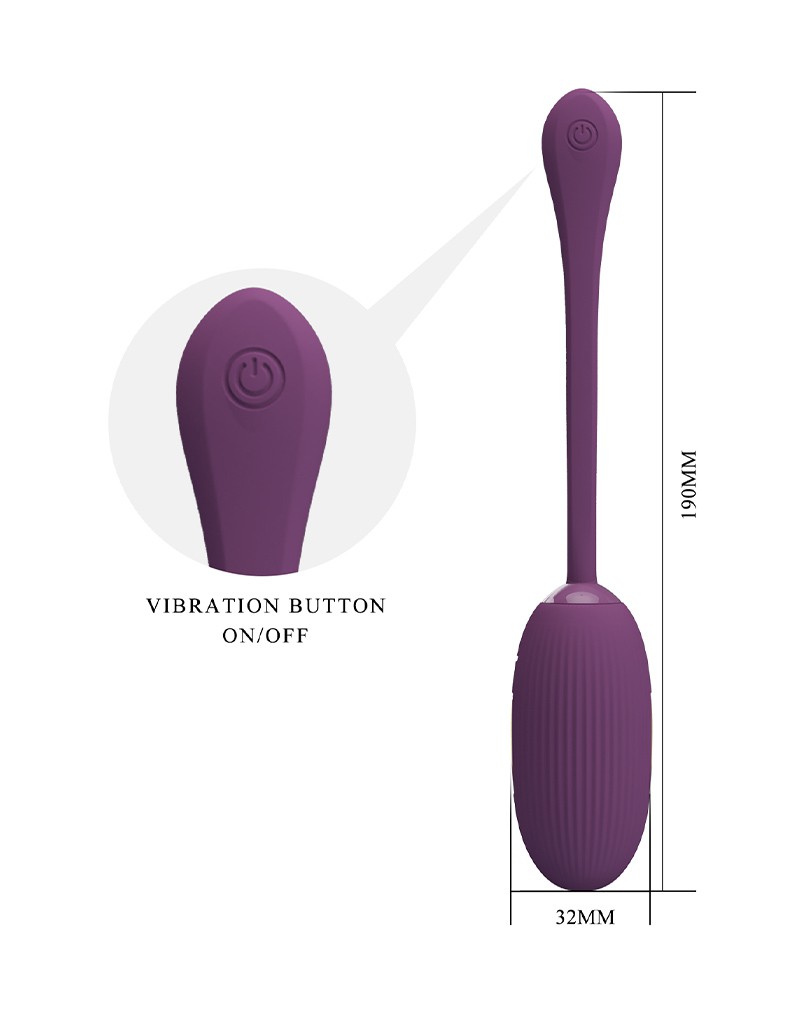 Pretty Love - Doreen - Draagbare Electric Shock Vibrator met Appbediening - Paars - Afbeelding 5
