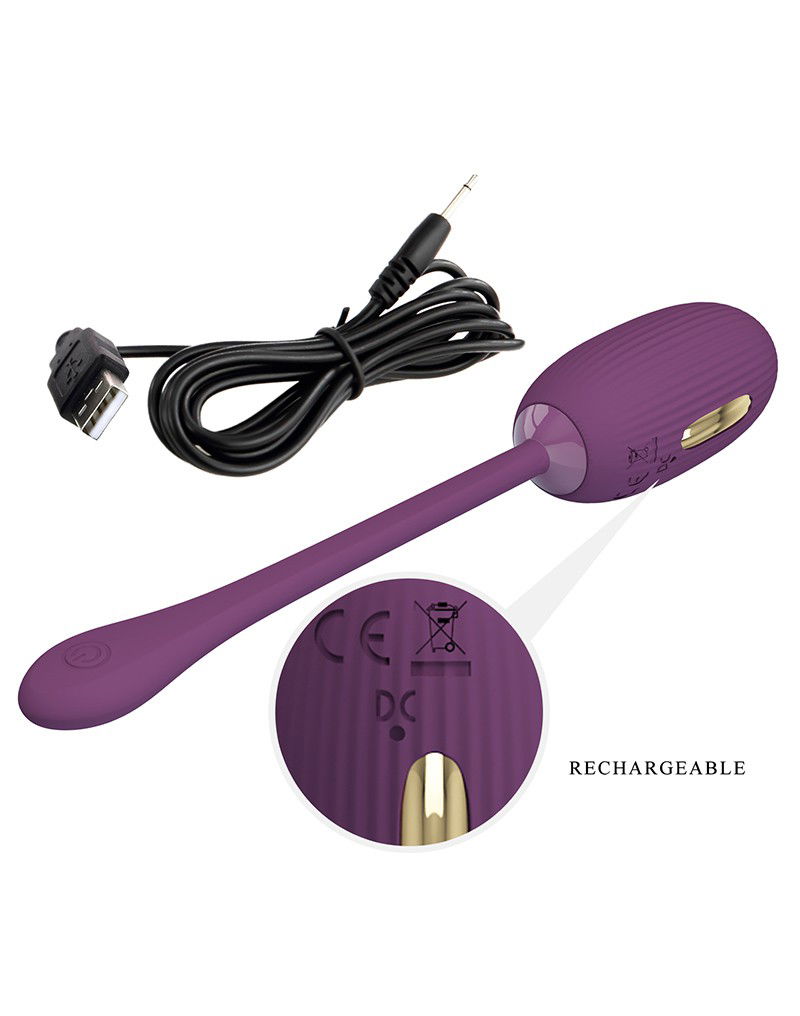 Pretty Love - Doreen - Draagbare Electric Shock Vibrator met Appbediening - Paars - Afbeelding 6