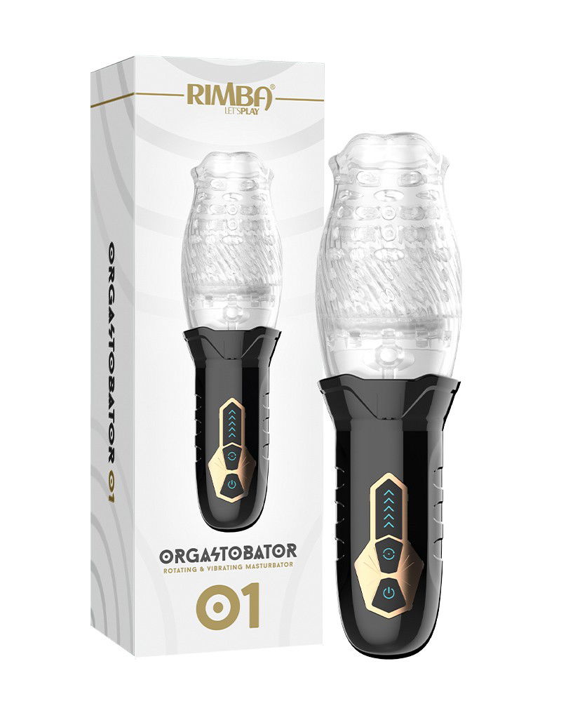 Rimba Toys - Orgastobator 01 - Mannelijke Masturbator - Zwart & Transparant - Afbeelding 2