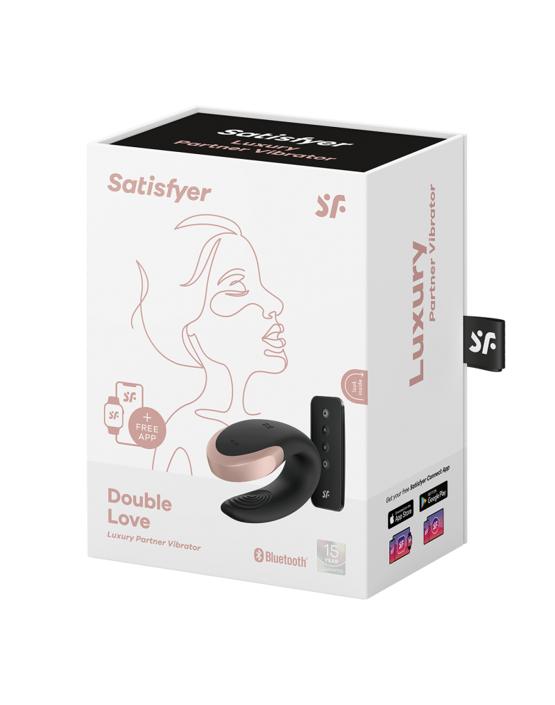 Satisfyer - Double Love - Luxe Partner Vibrator - Zwart - Afbeelding 2