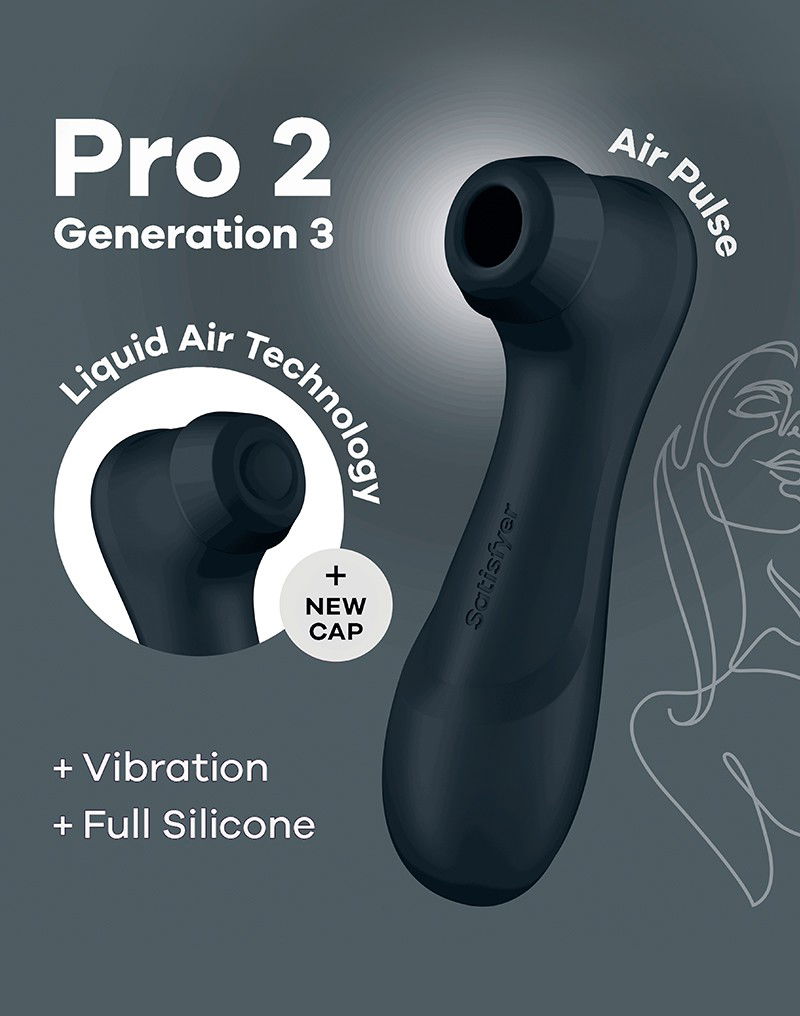Satisfyer - Pro 2 Generation 3 - Luchtdruk Vibrator - Zwart - Afbeelding 3