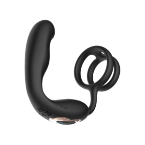 IY – Bruce – Prostaatmassager 360° met dubbele penisringvibratie – Zwart