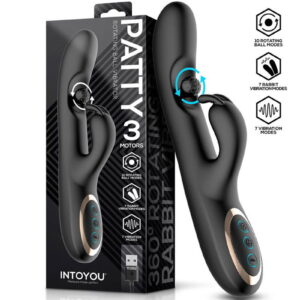 IY – Patty – Rabbit Vibrator met roterende bal – Zwart