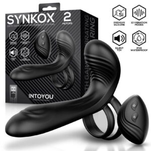 IY – Synkox – Girth Gainer Vibrerende Dubbele Penisring met Afstandsbediening – Zwart