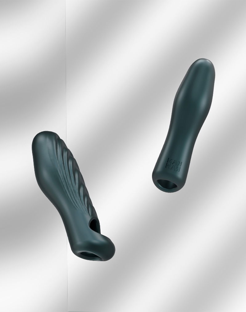 MANWAN - Ryzer - Penis Extender en Zachte Masturbatie Sleeve - Dennengrijs - Afbeelding 4