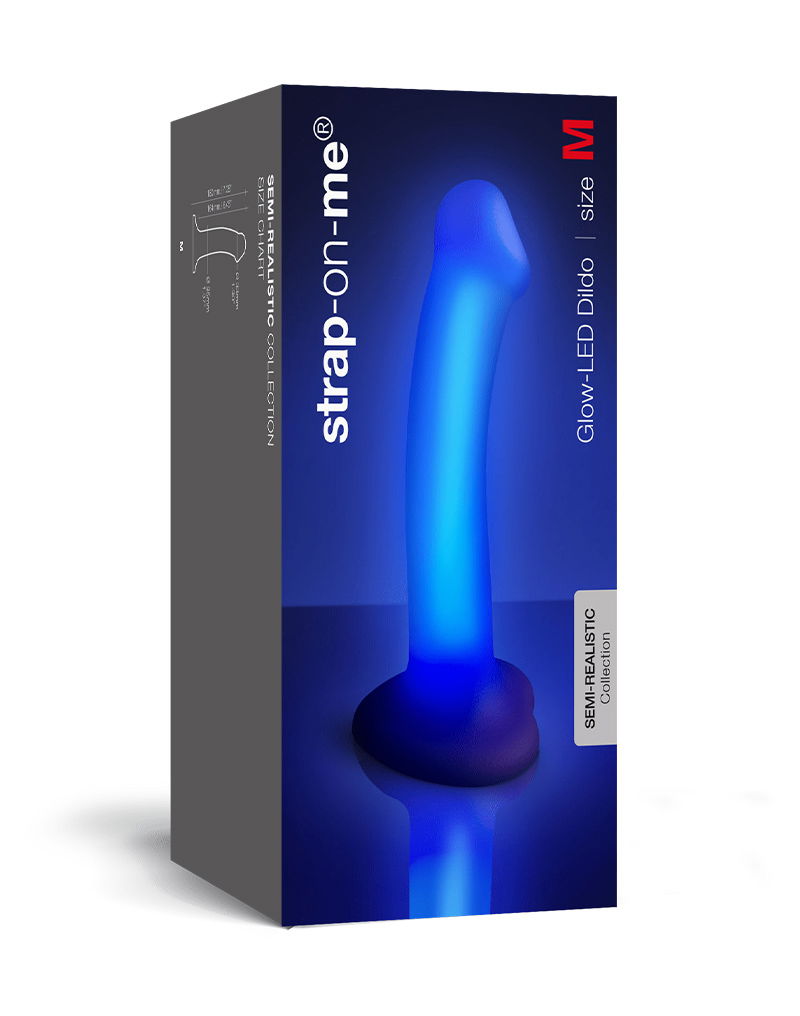 Strap-On-Me - Glow LED Dildo - Maat M - Paars - Afbeelding 3