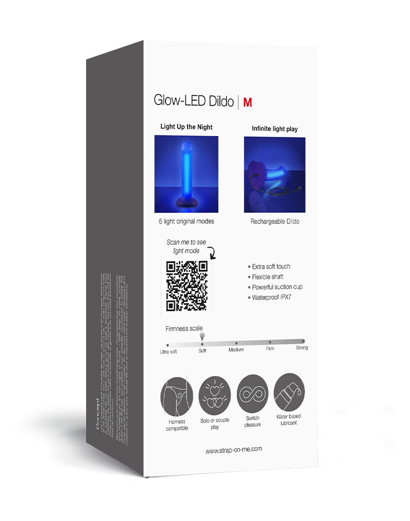 Strap-On-Me - Glow LED Dildo - Maat M - Paars - Afbeelding 4