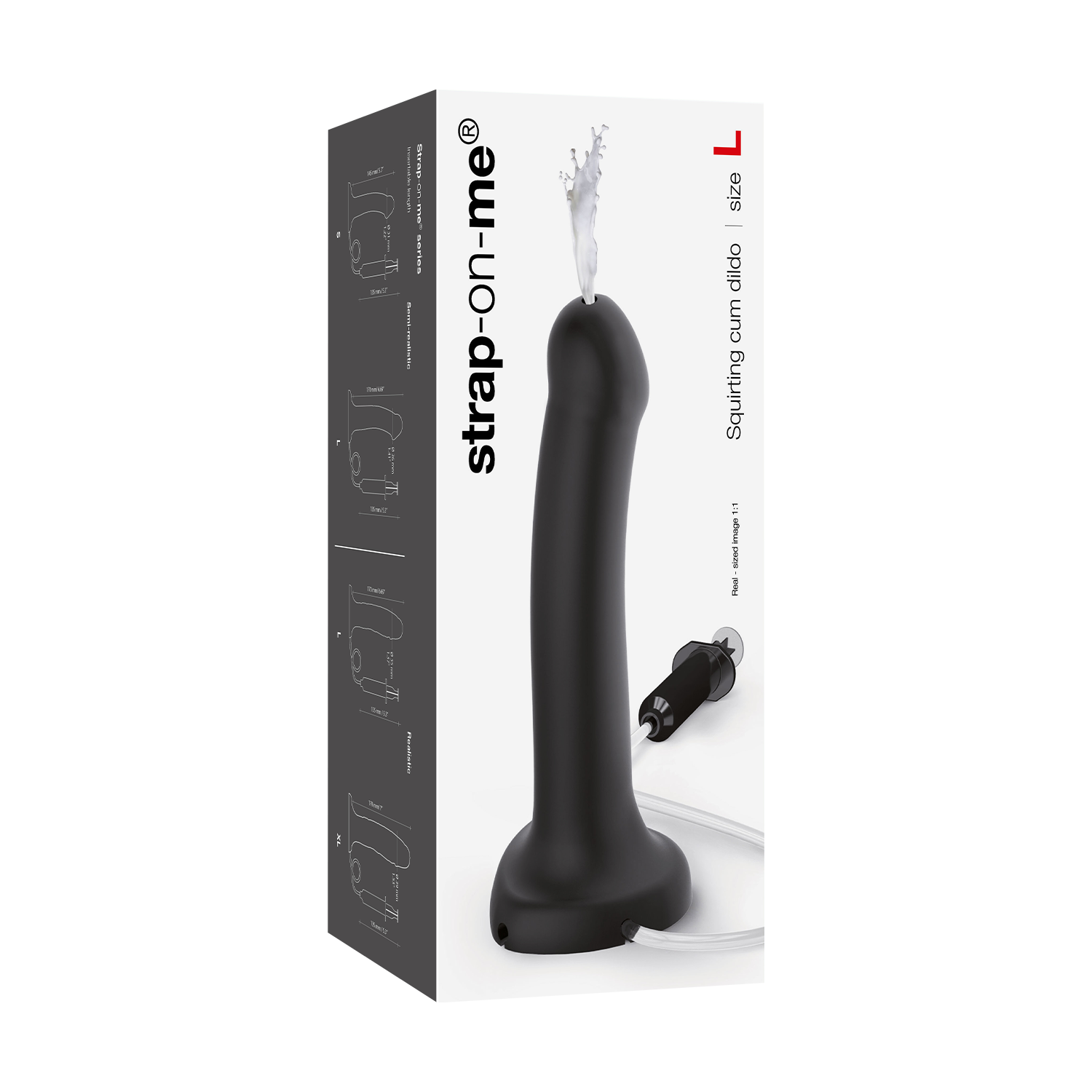 Strap-On-Me - Squirting Cum Dildo Realistic - Maat L - Zwart - Afbeelding 2