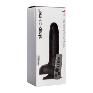 Strap-On-Me – Roterende & vibrerende realistische dildo – maat L – zwart