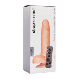 Strap-On-Me – Roterende & vibrerende realistische dildo – maat L – Nude