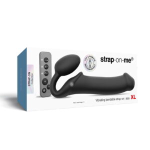 Strap-On-Me – Buigbare Strap-On Vibrator met Afstandsbediening Maat XL – Zwart