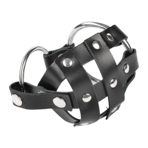 Rimba Bondage Play – Leren Balzakkooi met spijkers – Zwart