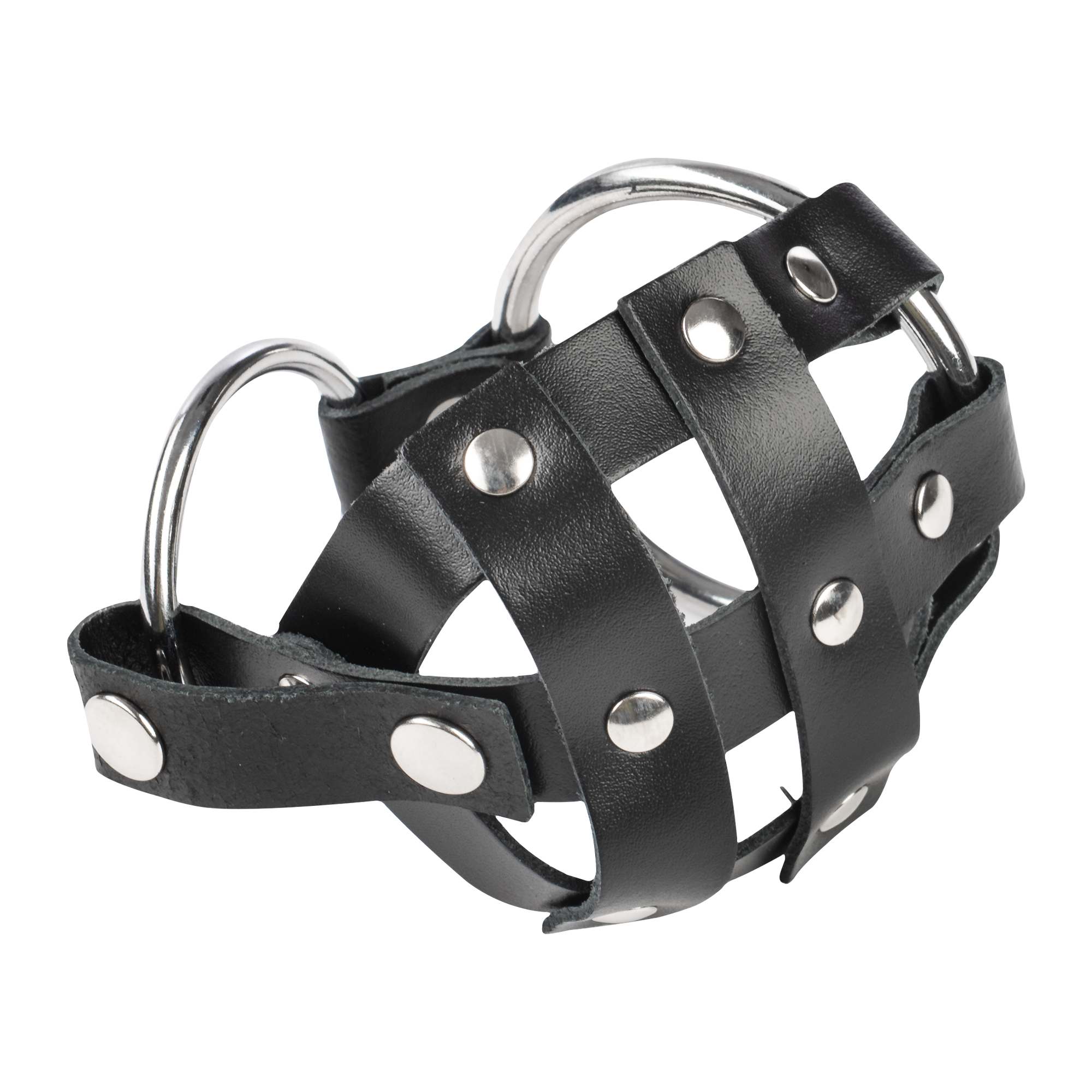 Rimba Bondage Play - Leren Balzakkooi met spijkers - Zwart - Afbeelding 2