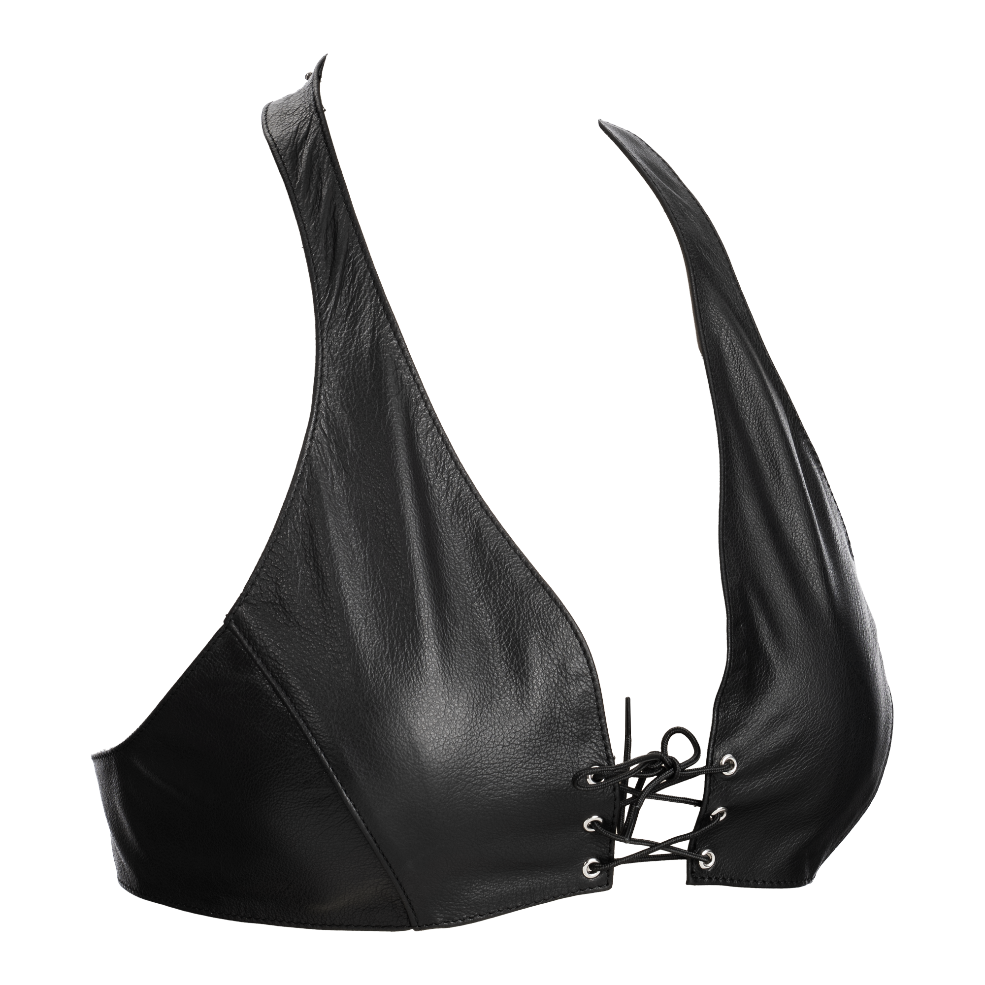 Rimba Bondage Play - Lederen Bustier met Vetersluiting - Zwart - Afbeelding 5