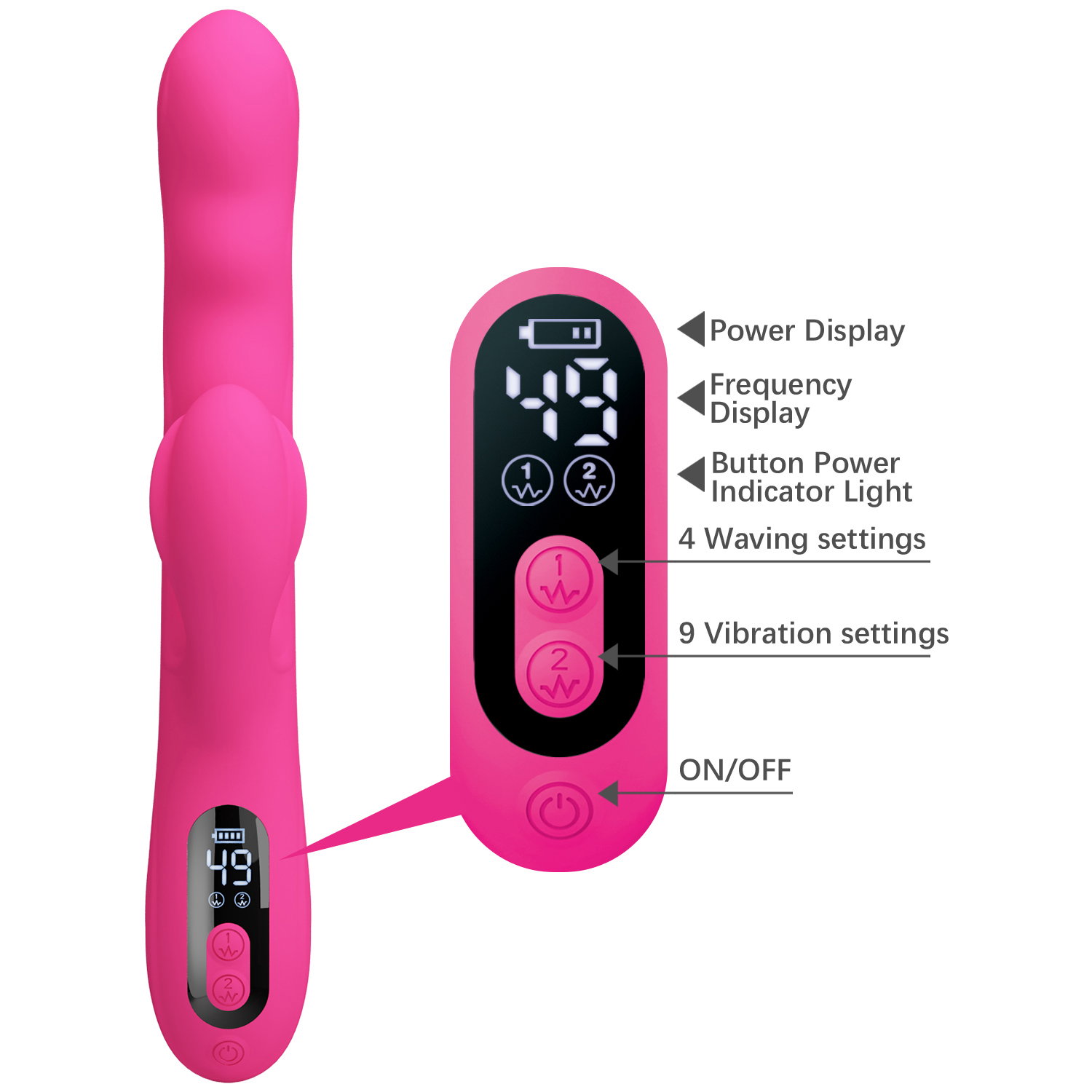PL - Winters - Rabbit Vibrator - Roze - Afbeelding 9