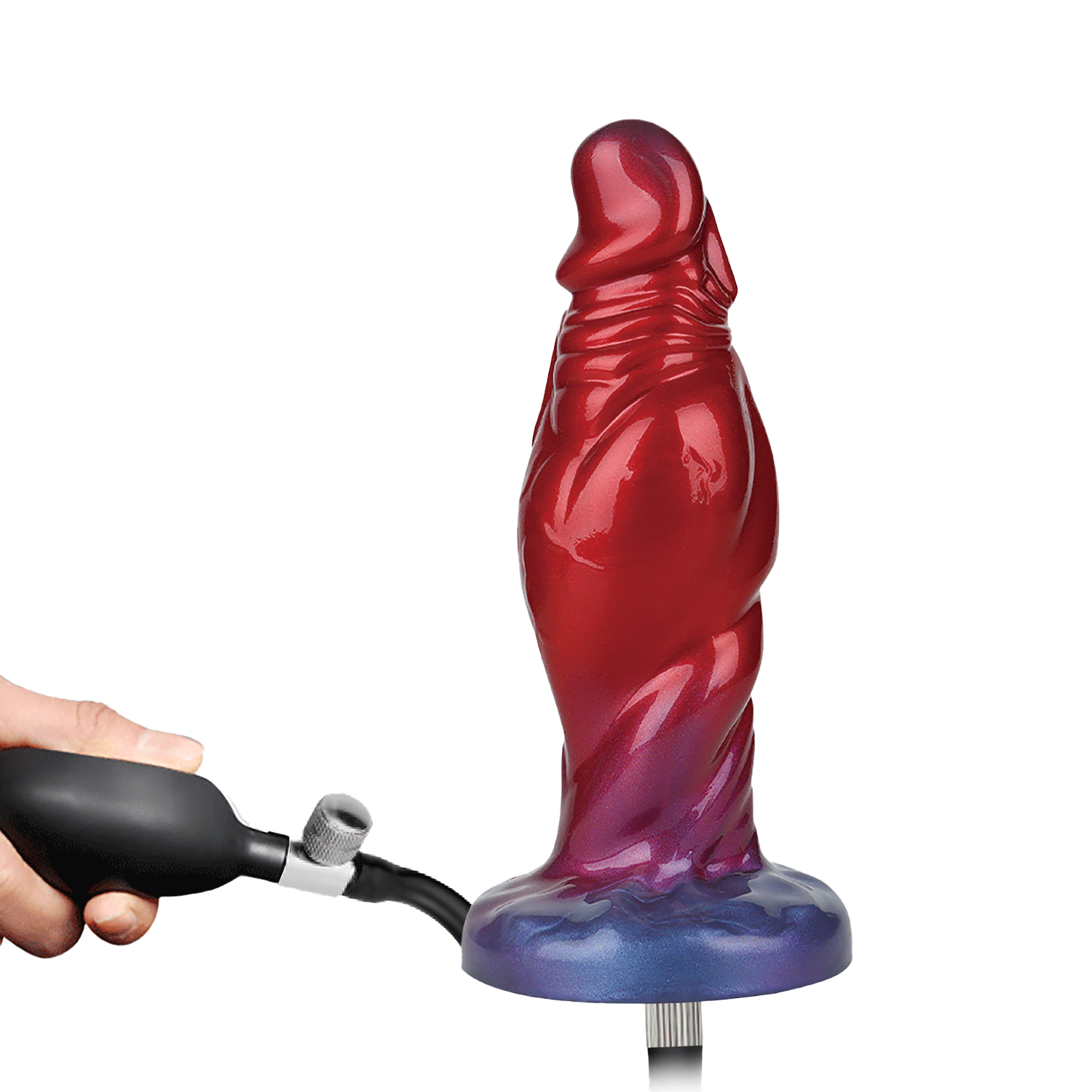 Power Monsters - Shadow Behemoth - Opblaasbare geribbelde monster dildo - 22 cm - Mix Color - Afbeelding 6