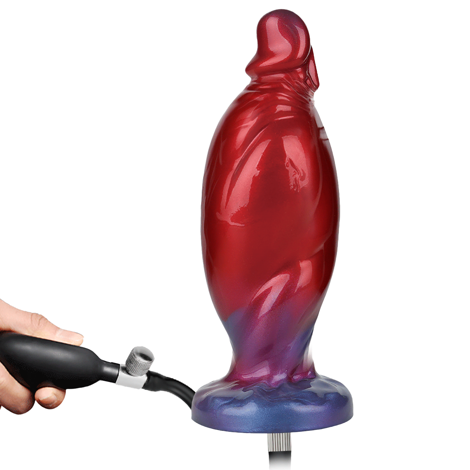 Power Monsters - Shadow Behemoth - Opblaasbare geribbelde monster dildo - 22 cm - Mix Color - Afbeelding 7