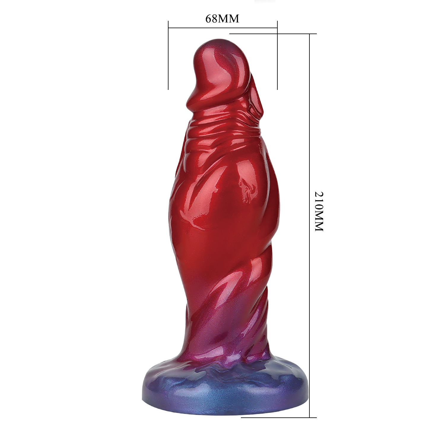Power Monsters - Shadow Behemoth - Opblaasbare geribbelde monster dildo - 22 cm - Mix Color - Afbeelding 9