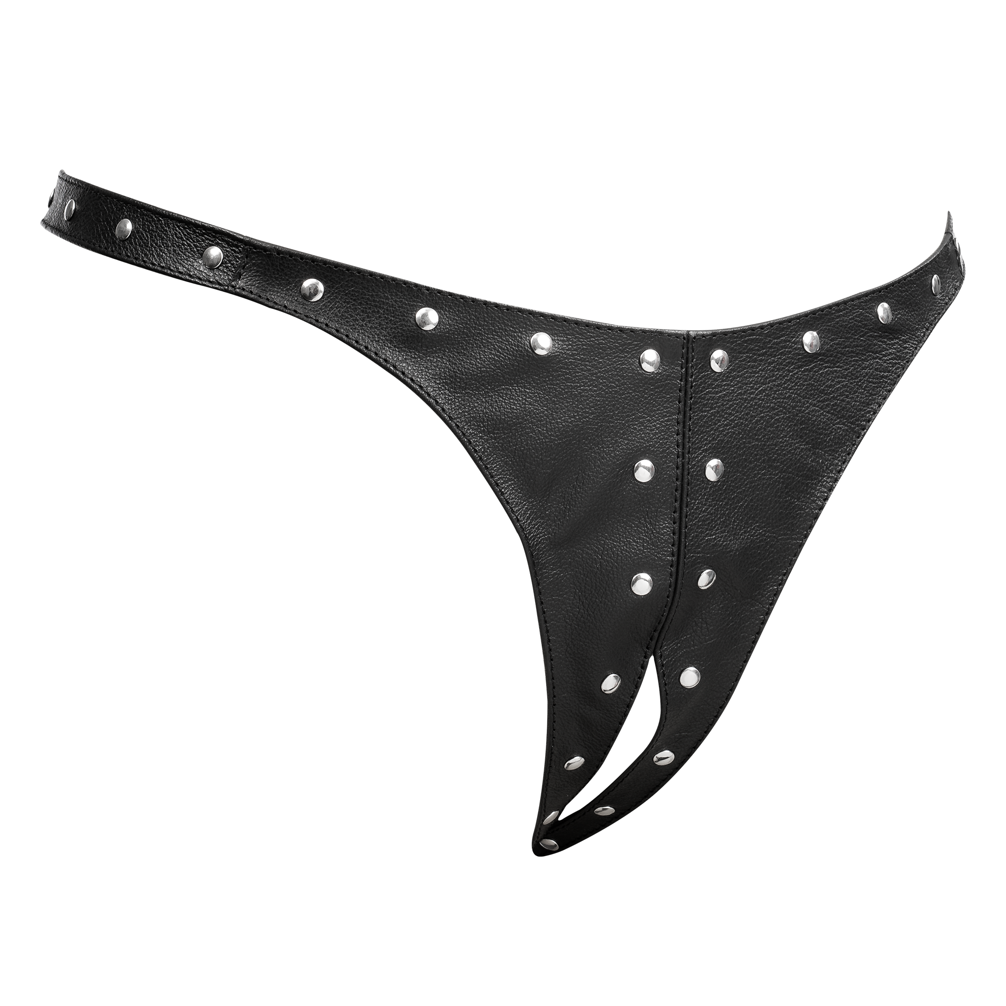 Open Lederen String met Decoratie - Zwart - Afbeelding 5