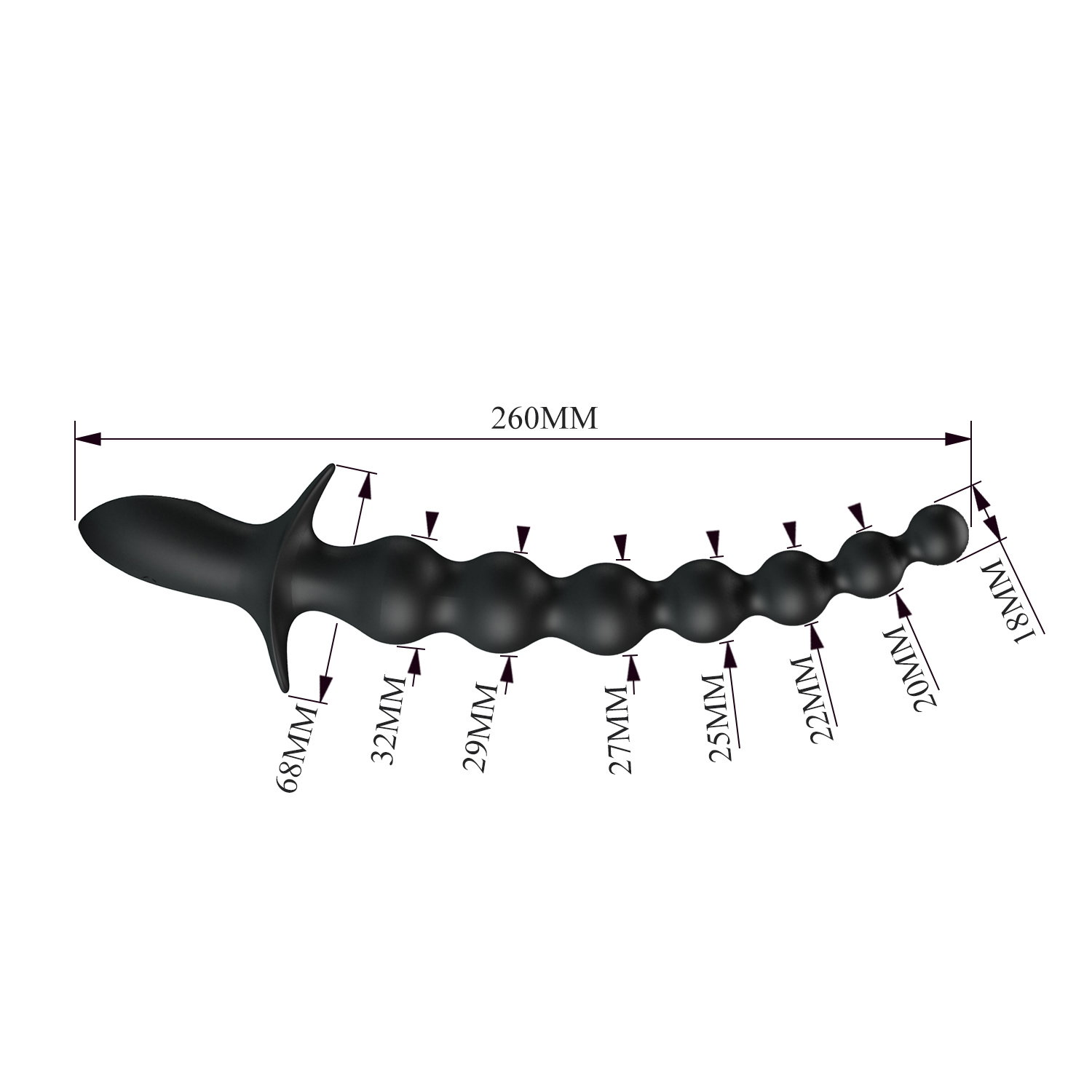 PL - Rigdon - Anale kralen vibratorplug - Zwart - Afbeelding 7