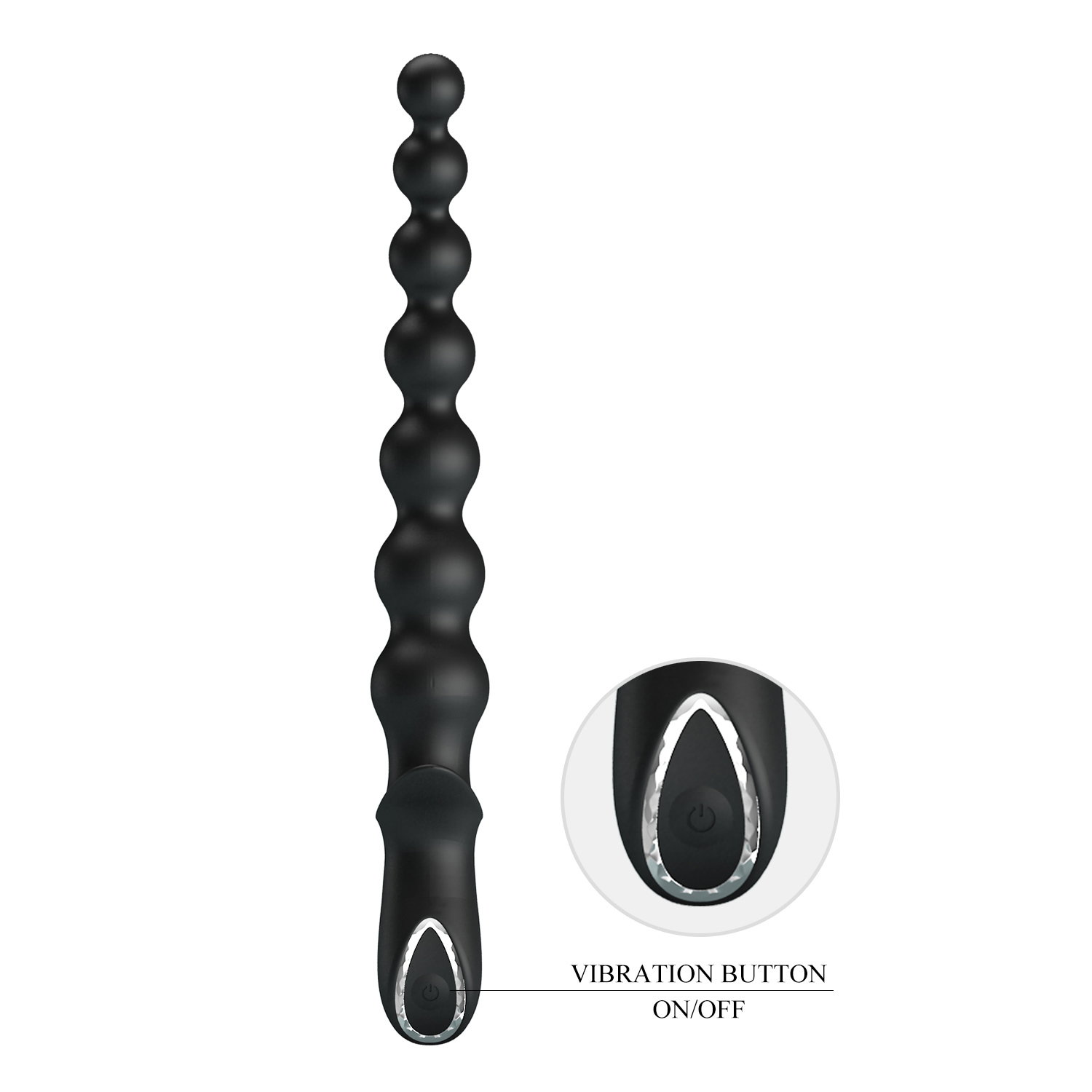 PL - Rigdon - Anale kralen vibratorplug - Zwart - Afbeelding 8