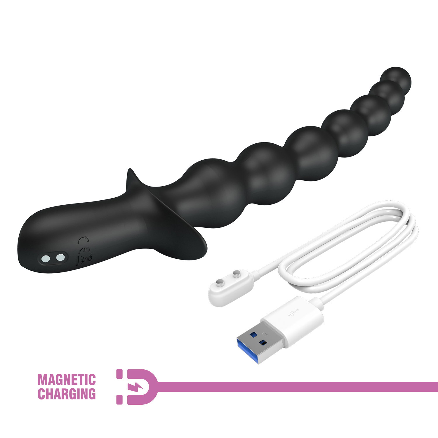 PL - Rigdon - Anale kralen vibratorplug - Zwart - Afbeelding 9