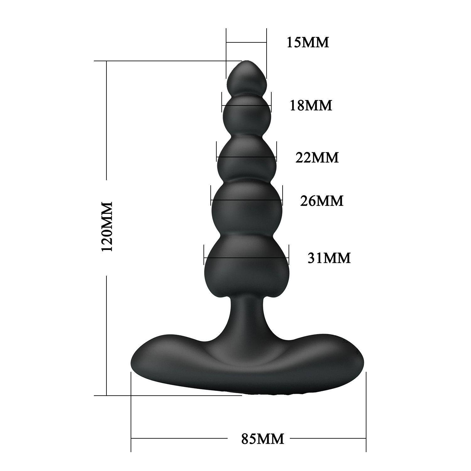 PL - Corban - Anale kralenvibrator - Zwart - Afbeelding 7