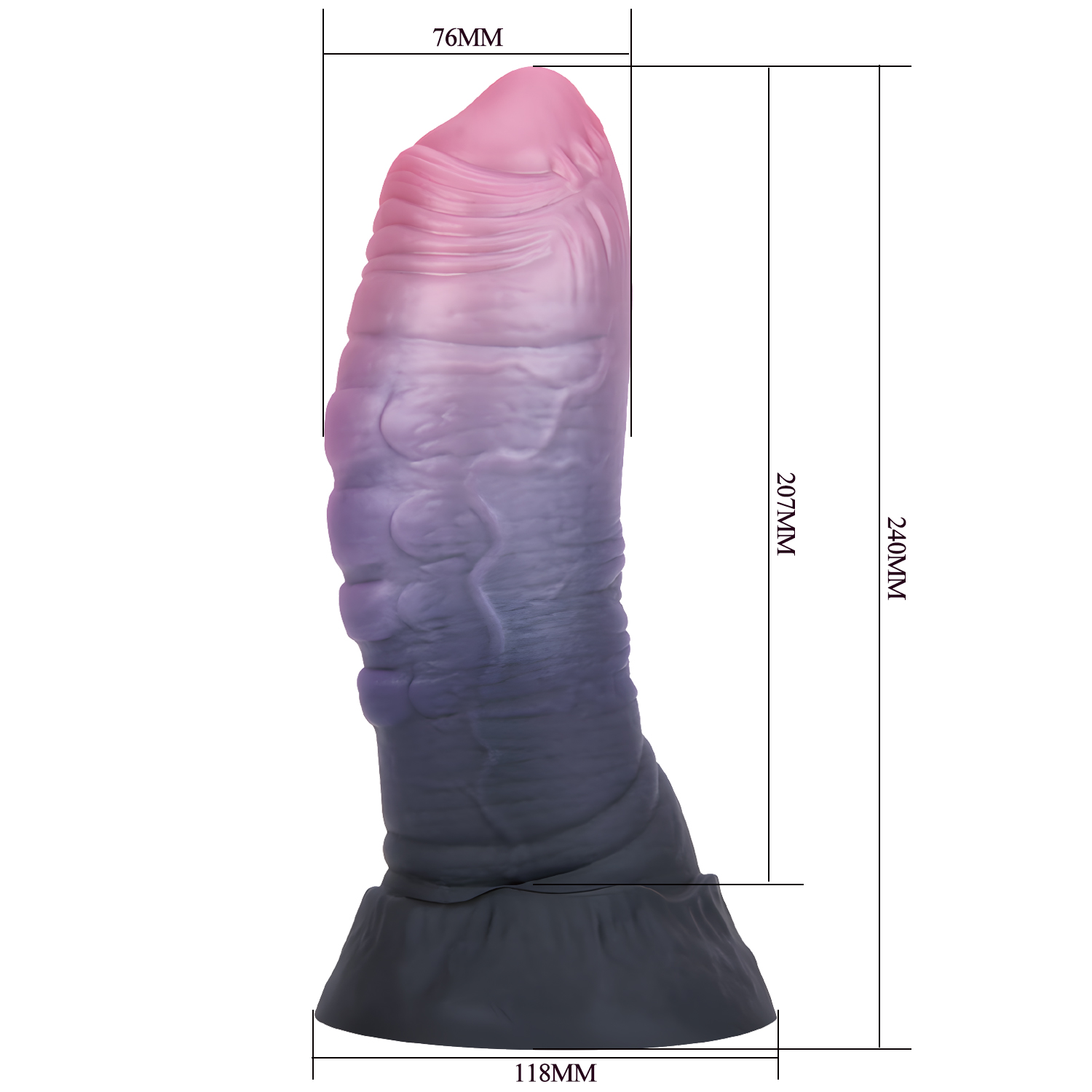 Power Monsters - Dreadful Fiend - Rippled Monster Dildo - 24 cm - Mix Color - Afbeelding 7