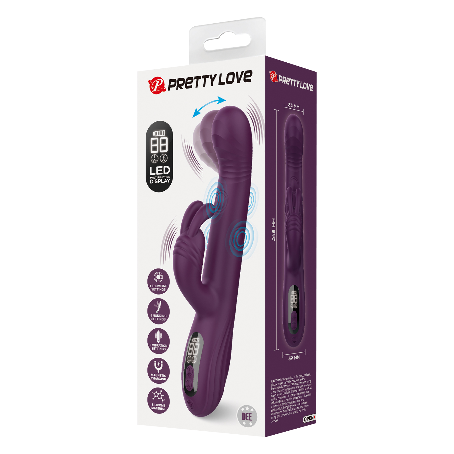 PL - Dee - Rabbit Vibrator - Bordeauxrood - Afbeelding 8