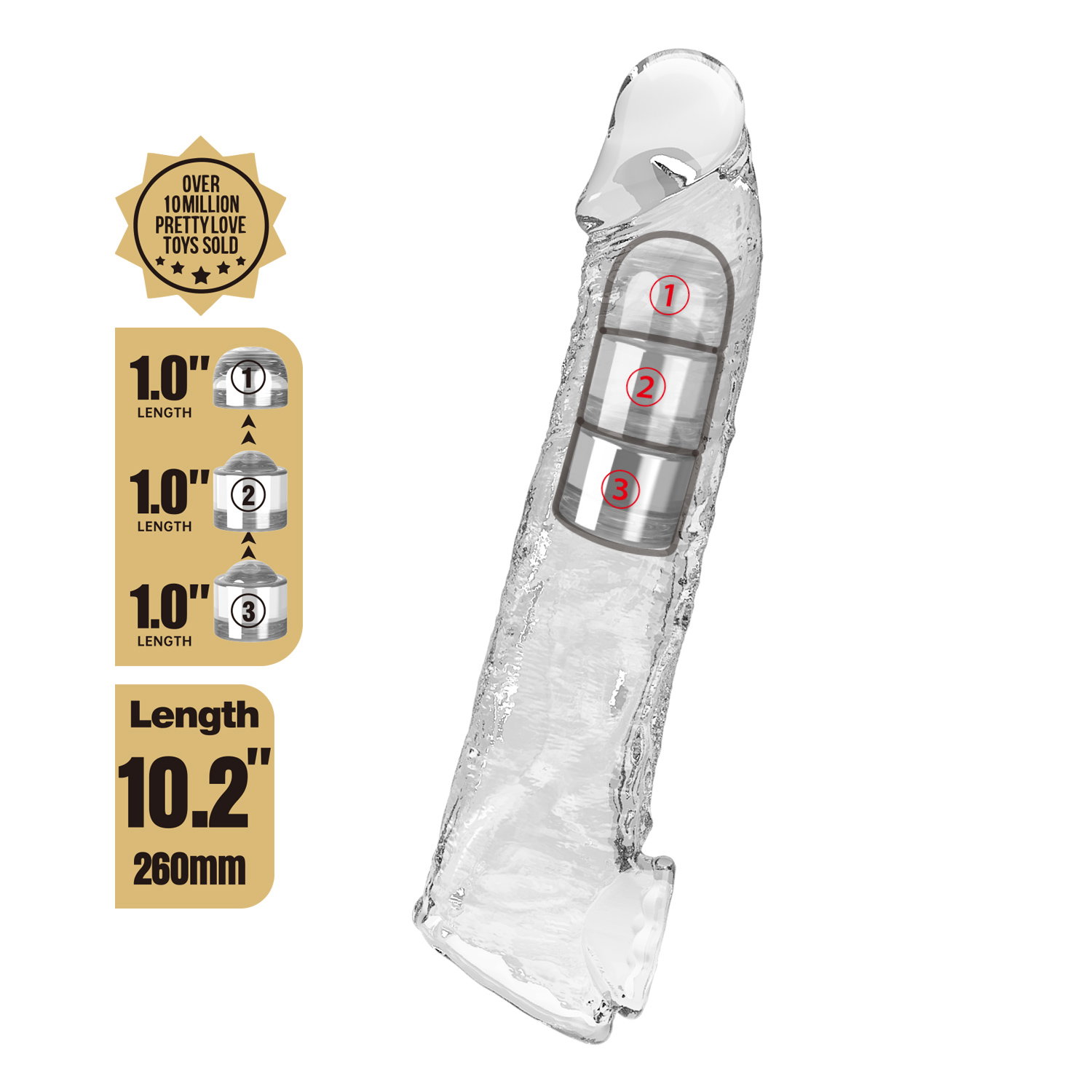PL - Verlengstuk voor penis - 26 cm - Transparant - Afbeelding 2