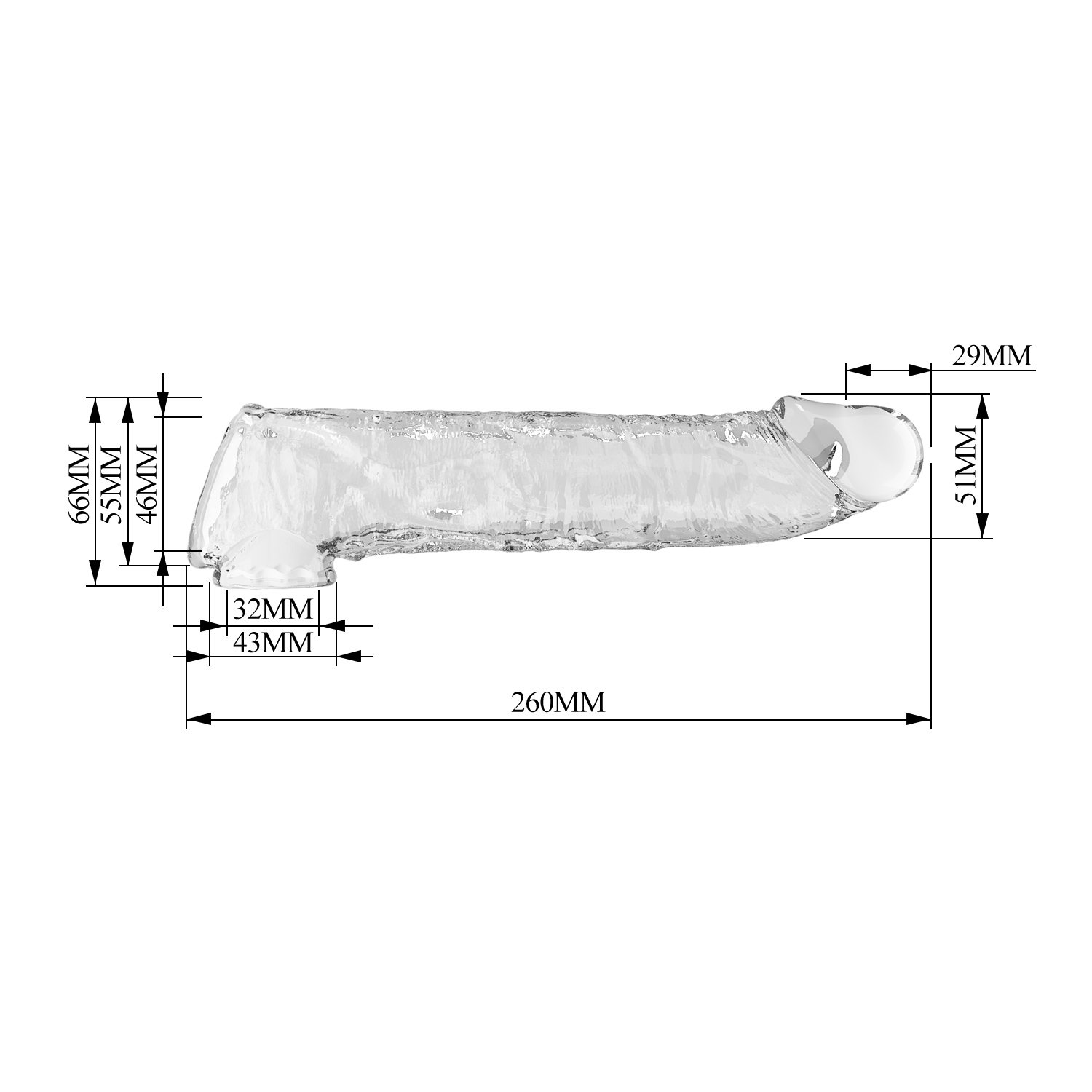 PL - Verlengstuk voor penis - 26 cm - Transparant - Afbeelding 8