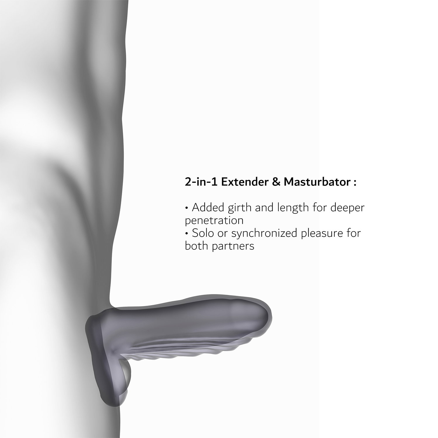 MANWAN - Ryzer Max - Penisverlenger en zachte masturbatie Sleeve - Black Plum - Afbeelding 5