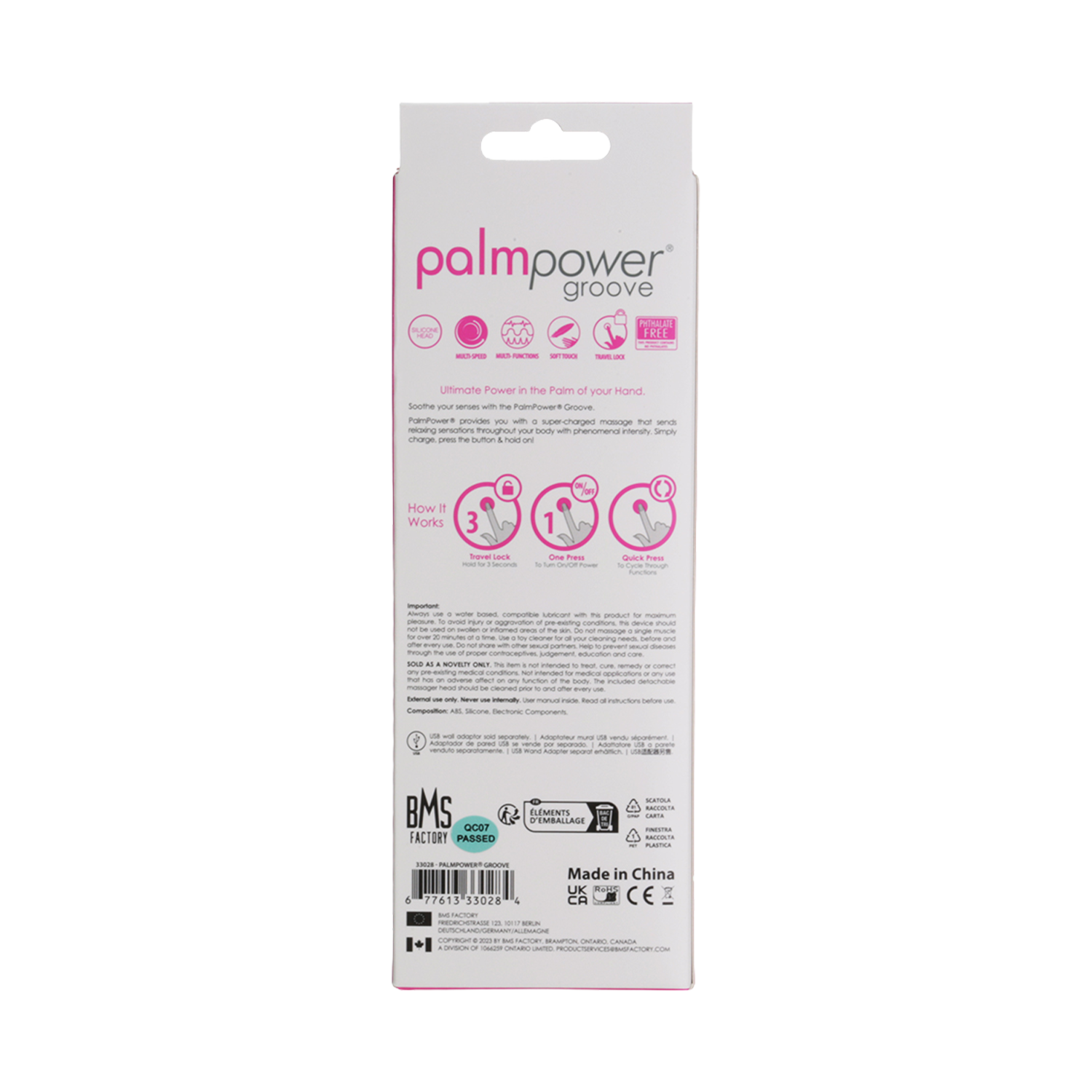PalmPower - Groove - Mini Wand Massager - Roze - Afbeelding 7