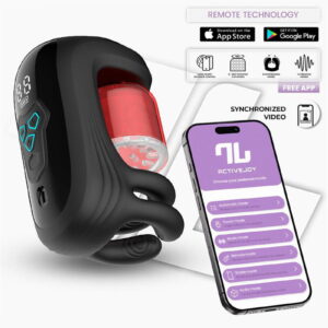 IY – Torky – Compresserende, roterende masturbator met app-bediening – Zwart