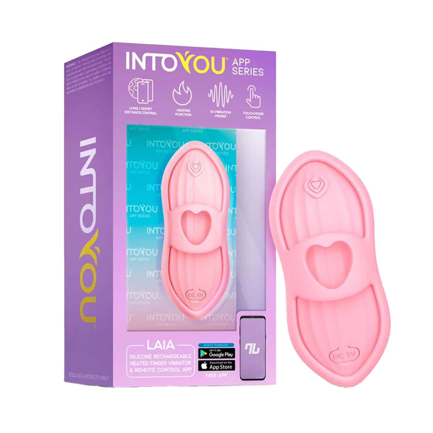 IY - Laia - Verwarmde vingervibrator met app-bediening - Roze