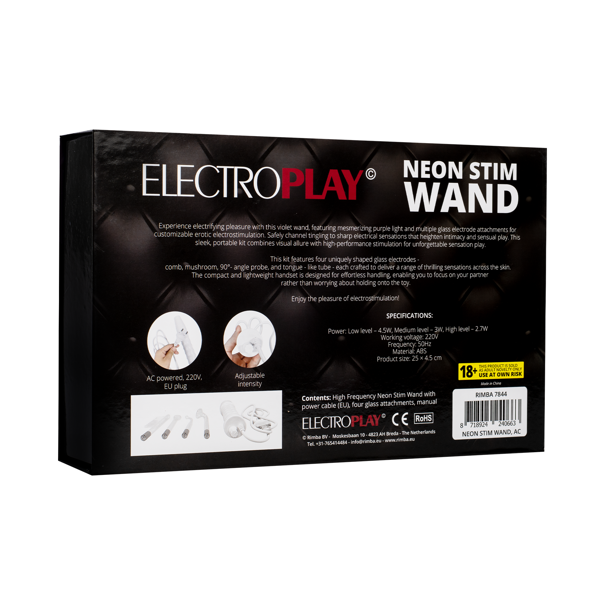 Rimba Bondage Play - Neon Stim Wand - 220 Volt EU - Afbeelding 9
