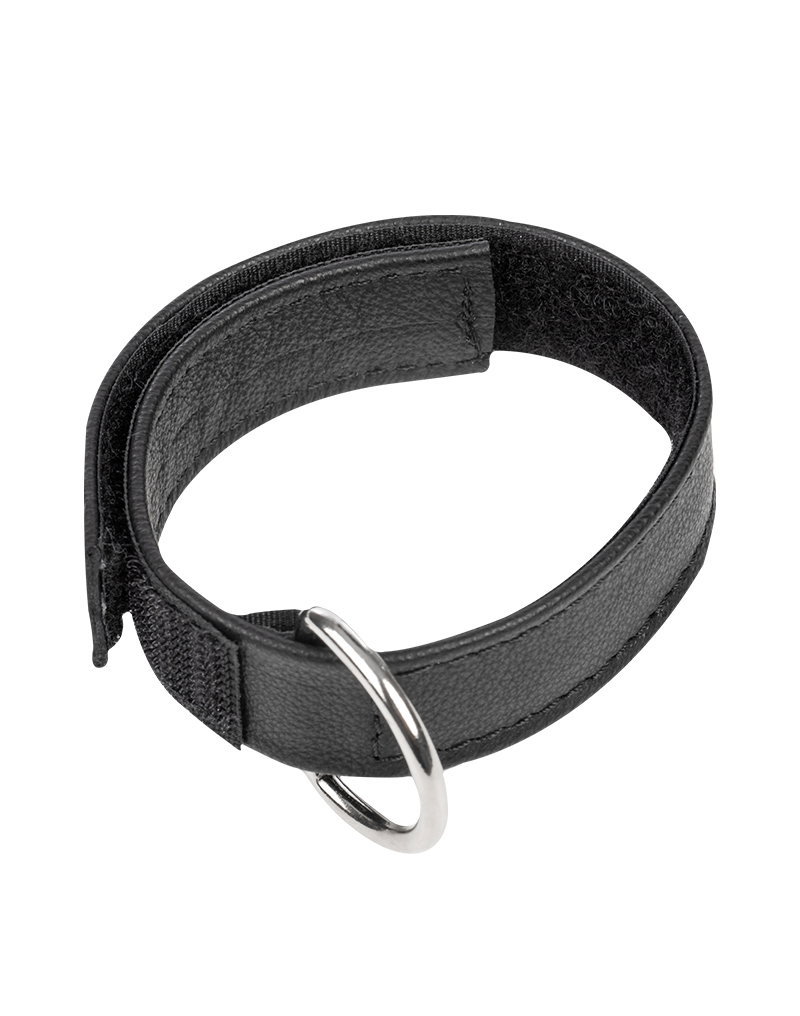 Lederen Cockstrap met Klittenband - Zwart - Afbeelding 2
