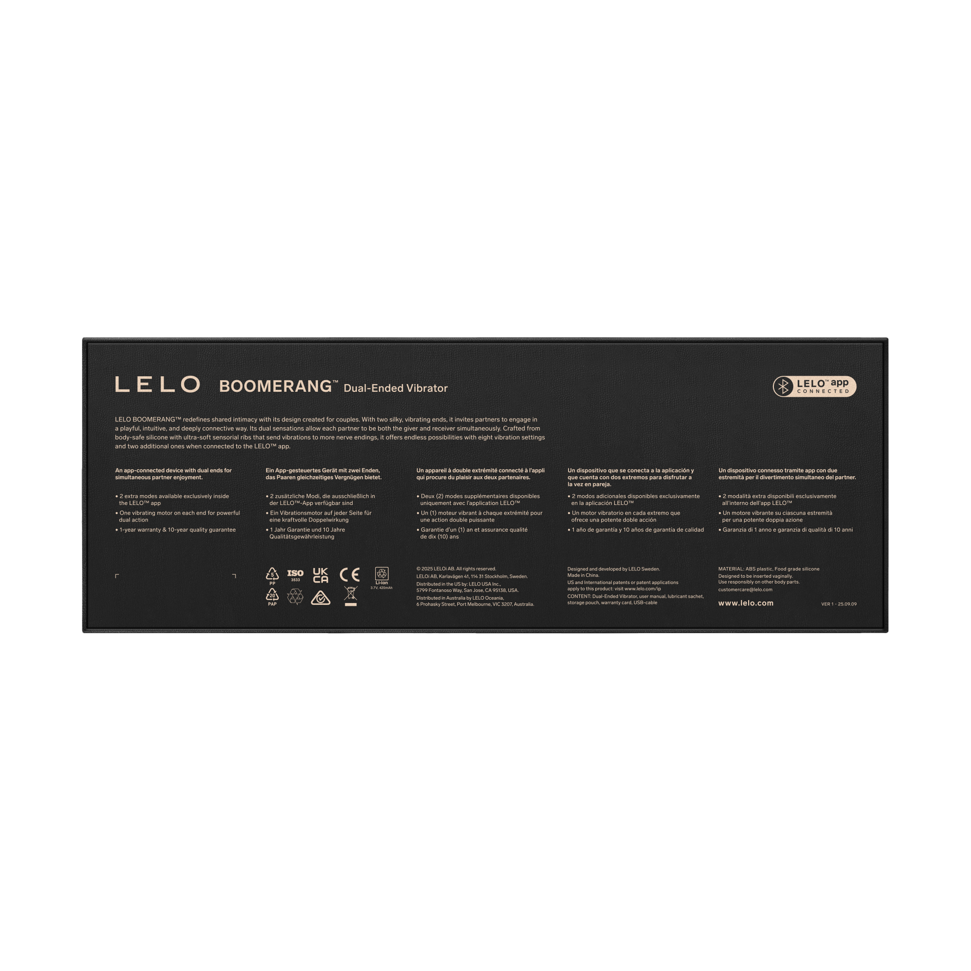 LELO – BOOMERANG™ - Vibrator met twee uiteinden - Paars - Afbeelding 15