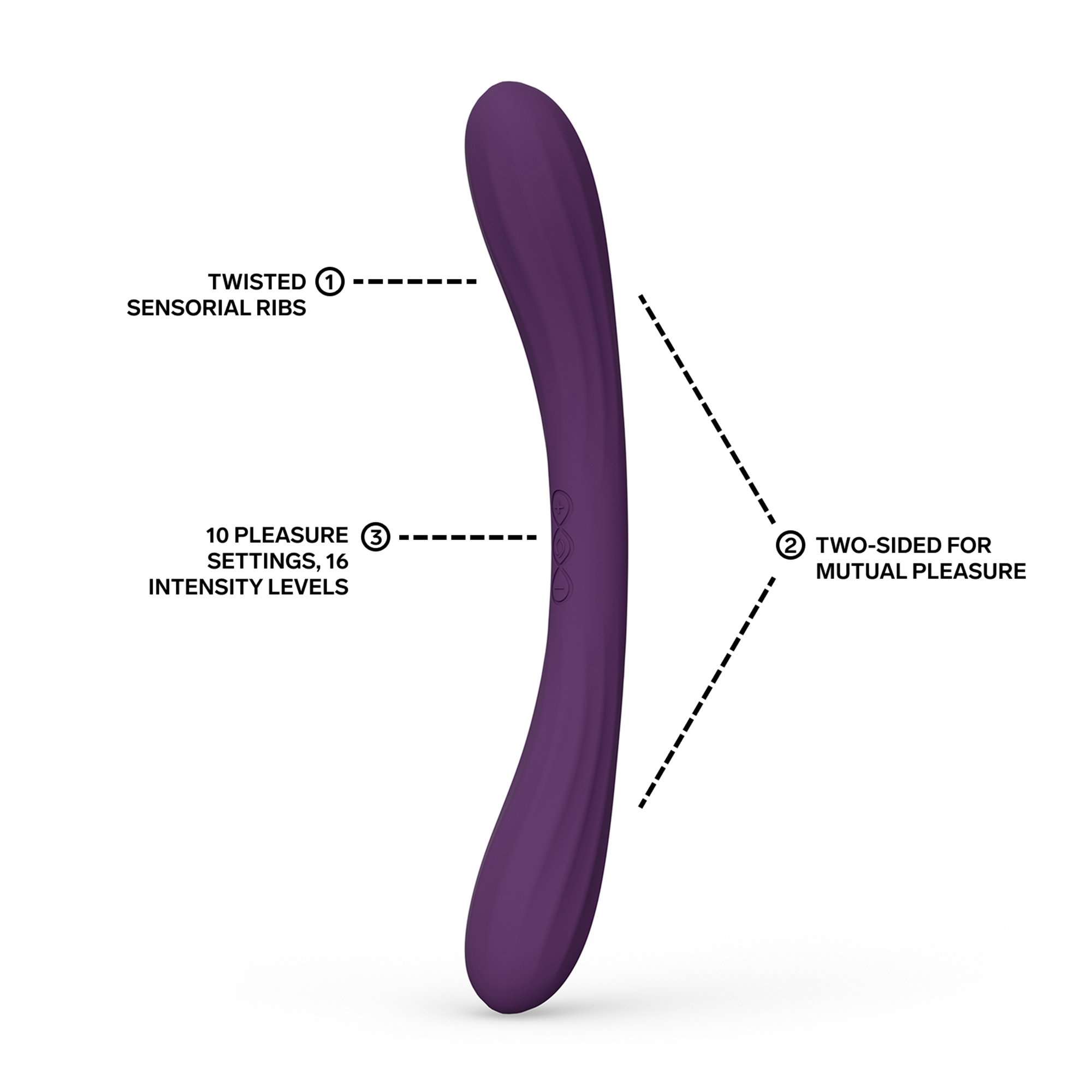 LELO – BOOMERANG™ - Vibrator met twee uiteinden - Paars - Afbeelding 18