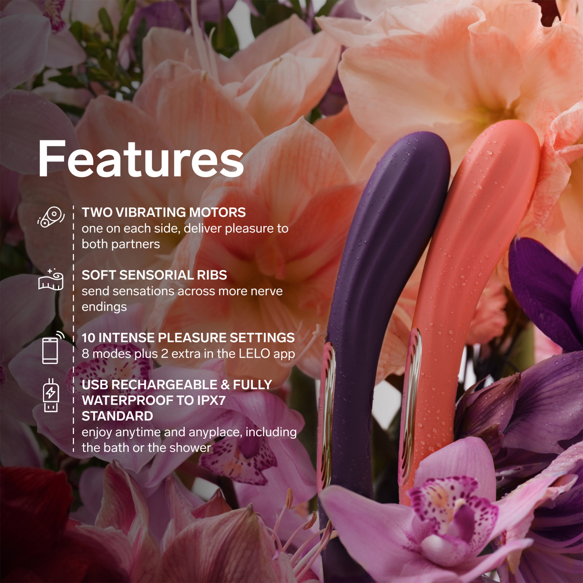 LELO – BOOMERANG™ - Vibrator met twee uiteinden - Paars - Afbeelding 19