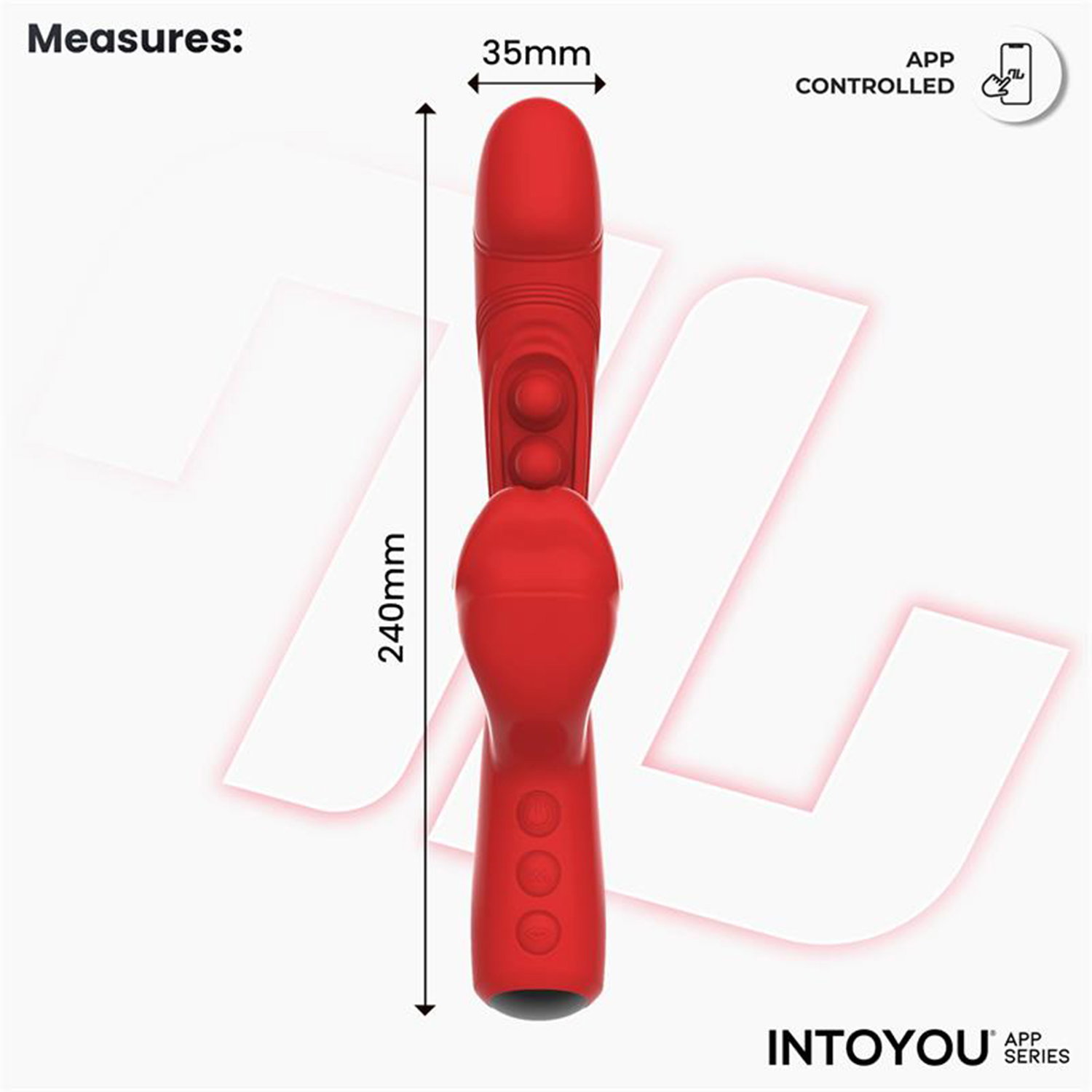 IY - Trixy - Triple Tapping mondvibrator met app-bediening - Rood - Afbeelding 10