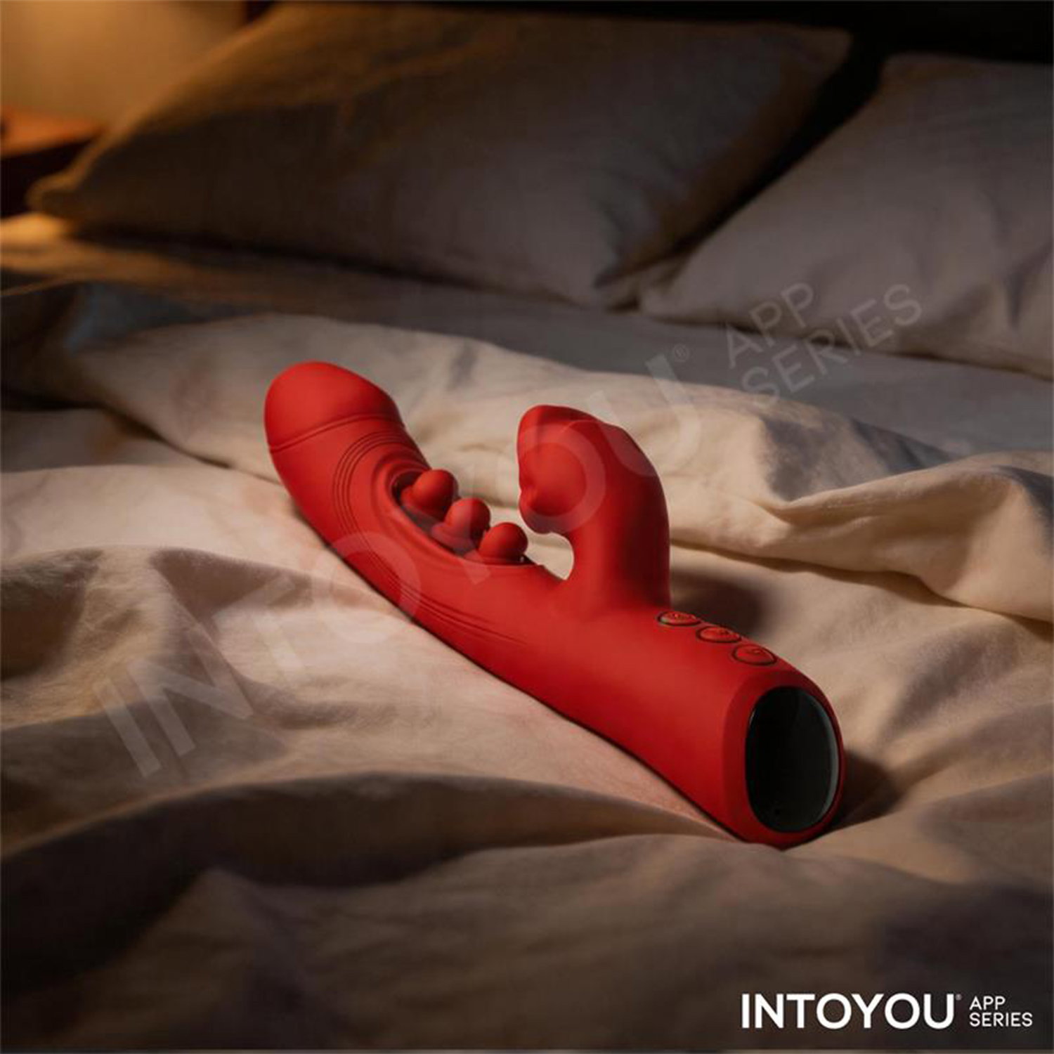 IY - Trixy - Triple Tapping mondvibrator met app-bediening - Rood - Afbeelding 11