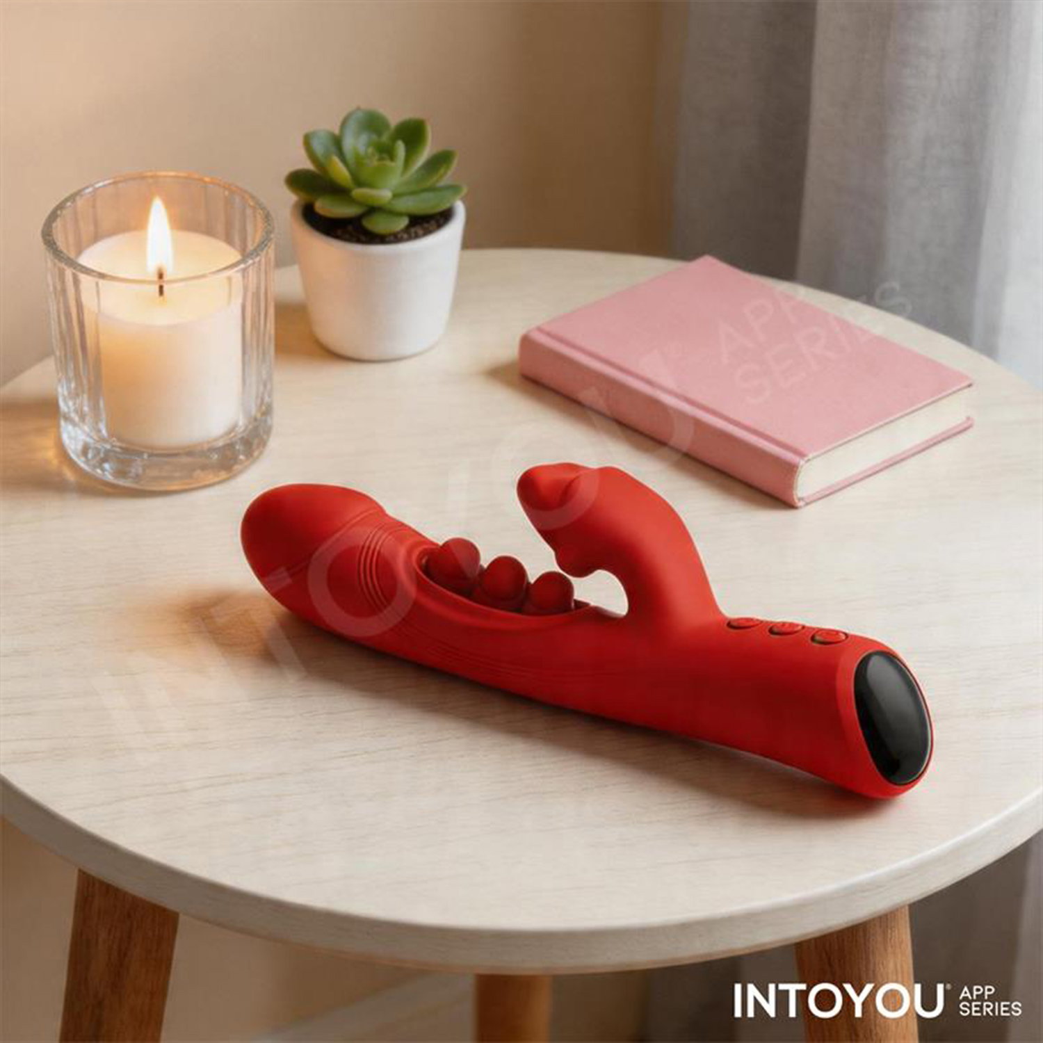 IY - Trixy - Triple Tapping mondvibrator met app-bediening - Rood - Afbeelding 12